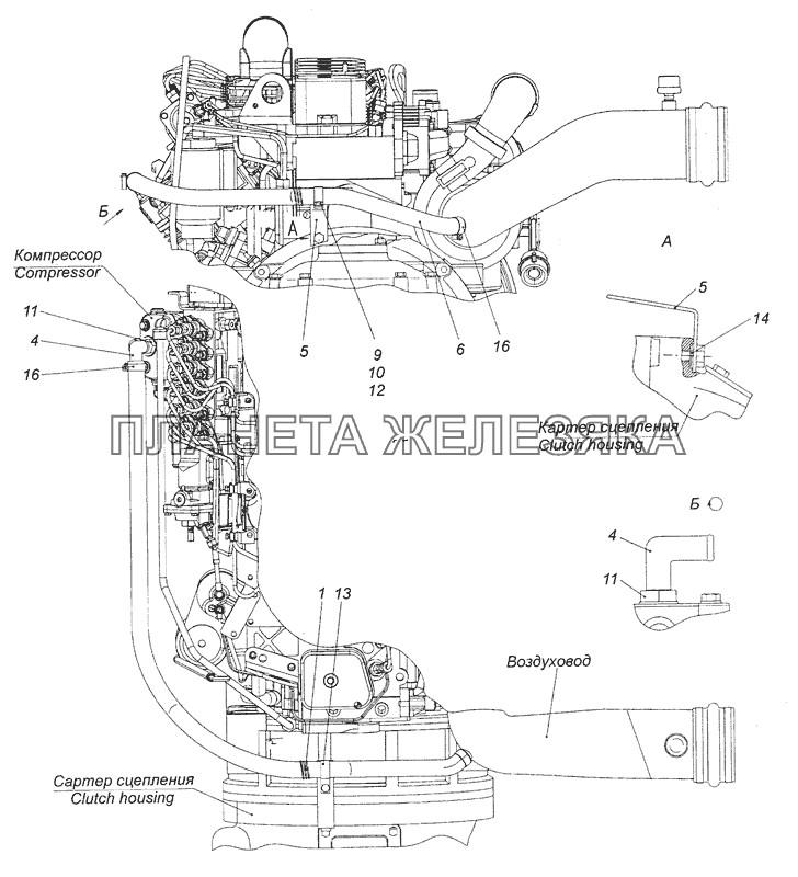 4308-3509003 Установка подвода воздуха к компрессору КамАЗ-4308 (2008)